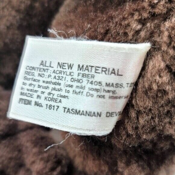 Warner Brothers Taz Plush Brown 9" Cartoon Stuffed Animal Toy 1971 Vintage - Picture 10 of 11